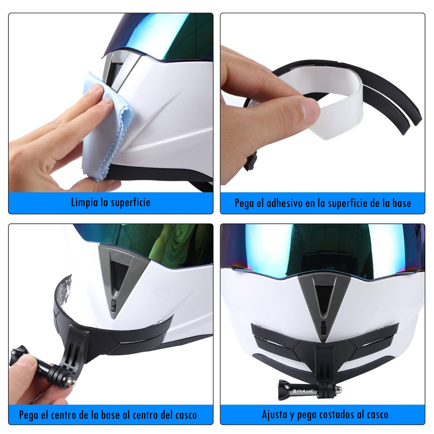 Base Casco Frontal Adhesiva Compatible GoPro Cámara Deportiva