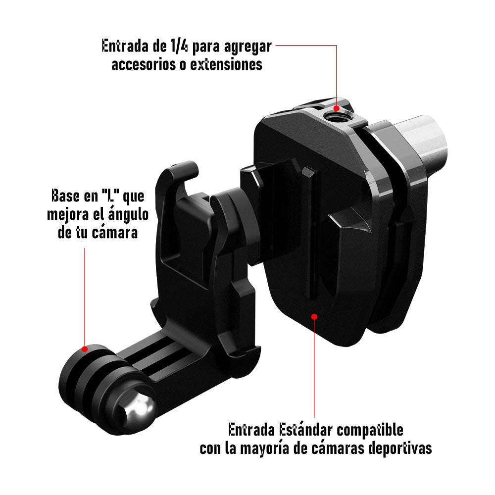 Base Parabrisas Motocicleta Aluminio Para GoPro Cámaras Deportivas