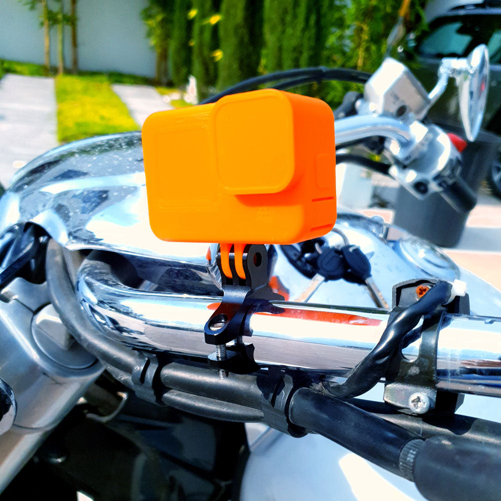 Base Tubular Chica Aluminio Bici Moto Compatible GoPro Sprot Cam