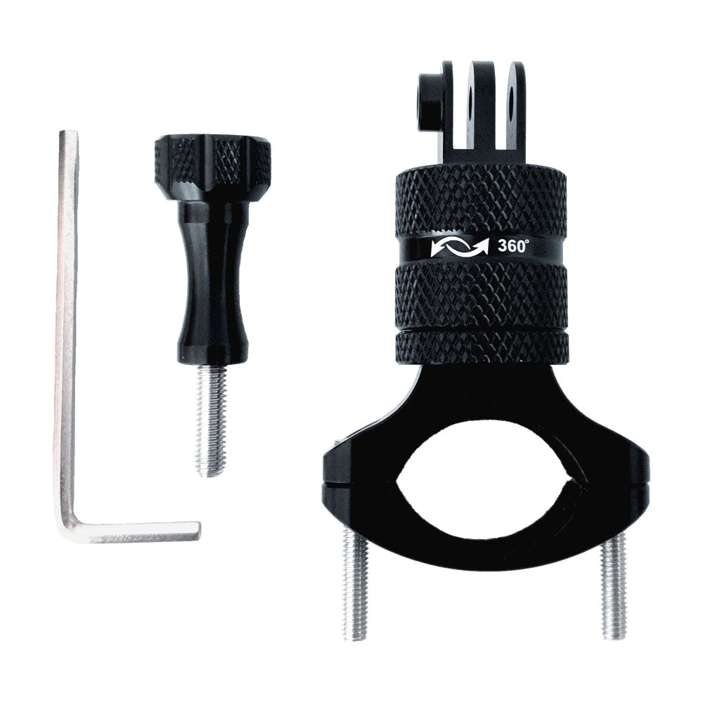 Base Tubular Giratoria Aluminio Bici Moto Compatible GoPro Cámaras Deportivas