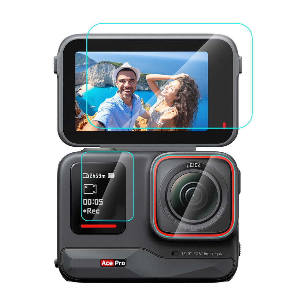 Cristales Templados Pantallas y Lente Compatible Insta360 Ace Pro