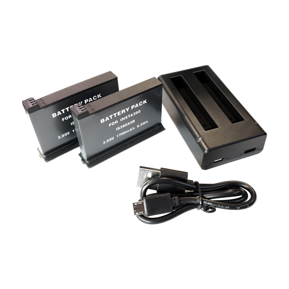 Kit Baterías y Cargador Compatible Insta360 One X2 1700mAh