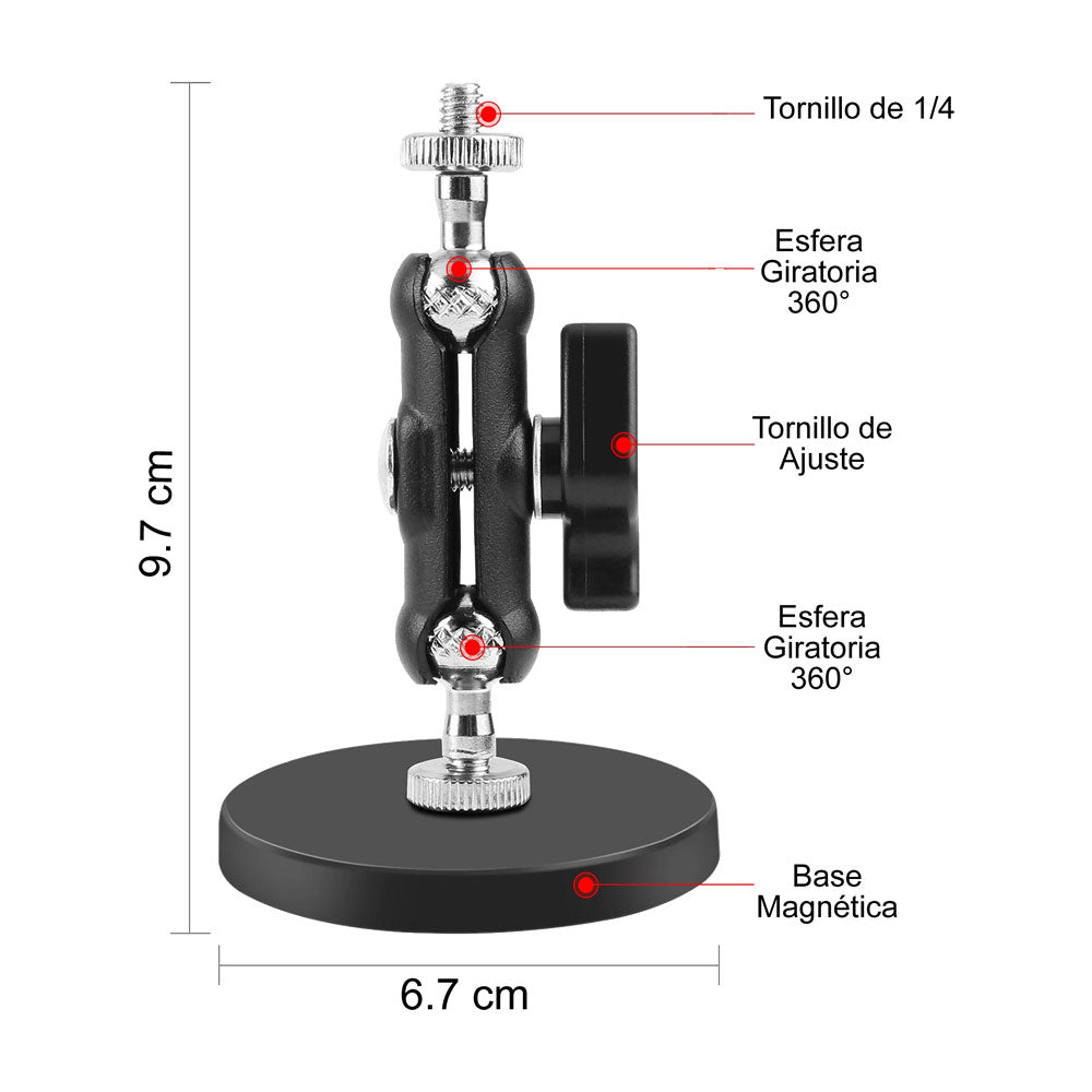 Base Magnética Tipo RAM para Insta360 DJI GoPro
